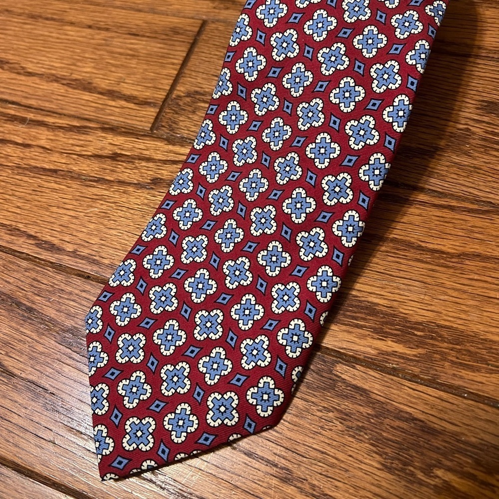 Polo Ralph Lauren Red and Blue Floral Silk Tie - Picture 5 of 5